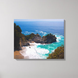 VS, Californië. Uitzicht op Mcway Falls Canvas Afdruk