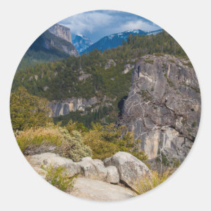 VS, Californië. Yosemite Valley Vista 2 Ronde Sticker