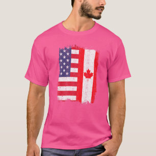 VS Canada Vlag Amerikaans Canadees T-shirt