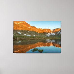 VS, Colorado, Mt. Evans. Summit Lake-weerkaatsing Canvas Afdruk
