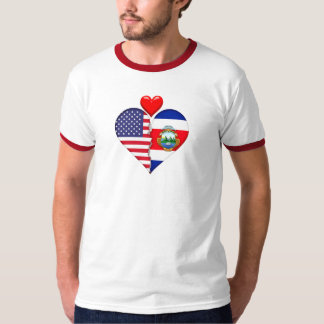 VS Costa Rica Hart vlaggen Hispanic Erfgoed T-shirt