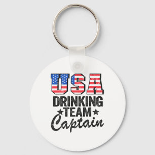 VS Drink team kapitein Amerikaanse vlag 4e jul Sleutelhanger