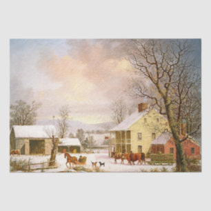 VS Durrie Winter in Country Horse Sleigh Tissuepapier