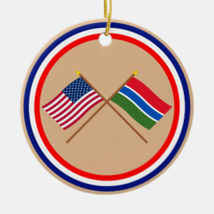 VS en Gambia gekruiste vlaggen Keramisch Ornament