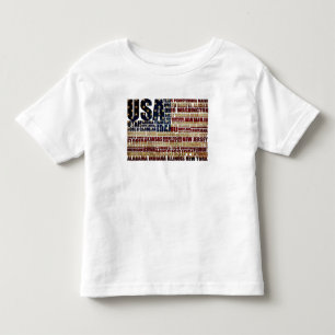 VS en hun federale staten in sterren en strepen Kinder Shirts