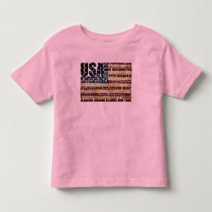 VS en hun federale staten in sterren en strepen Kinder Shirts