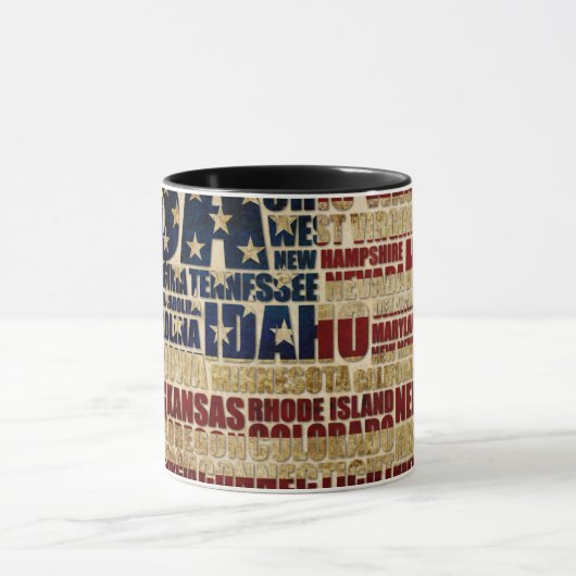 VS en hun federale staten in sterren en strepen Mok (Midden)