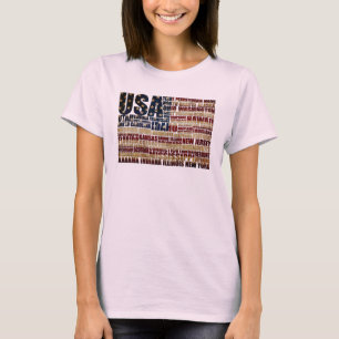 VS en hun federale staten in sterren en strepen T-shirt