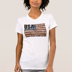 VS en hun federale staten in sterren en strepen T-shirt