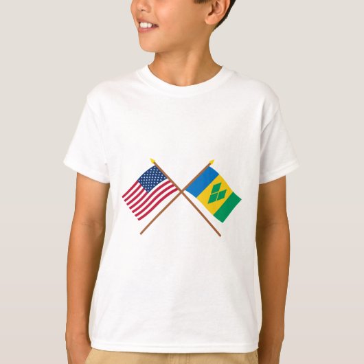 VS en Sint Vincent Crossed Flags T-shirt (Voorkant)