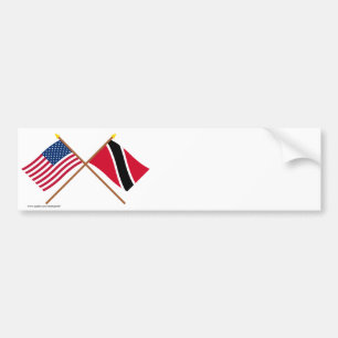 VS- en Trinidad- en Tobago-vlaggen Bumpersticker