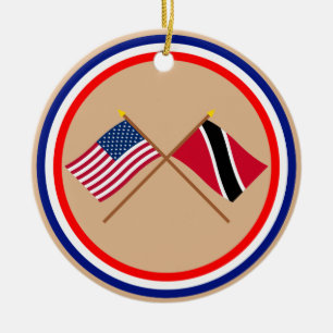 VS- en Trinidad- en Tobago-vlaggen Keramisch Ornament