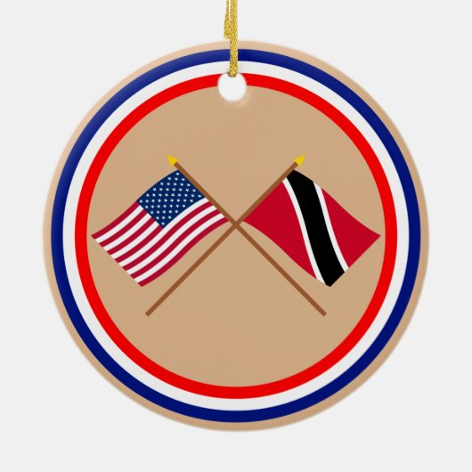 VS- en Trinidad- en Tobago-vlaggen Keramisch Ornament (Achterkant)