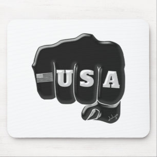 VS Fist Bump met Amerikaanse vlag Muismat