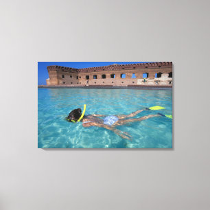 VS, FL, Florida Keys, Fort Jefferson, 1846, Canvas Afdruk