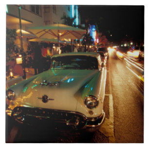 VS, FL, Miami, South Beach 's nachts. 2 Tegeltje