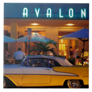 VS, FL, Miami, South Beach 's nachts. Tegeltje