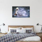 VS, Florida. Brown Pelican Canvas Afdruk (Insitu (Slaapkamer))