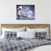 VS, Florida. Bruine Pelikaan Canvas Afdruk (Insitu (Slaapkamer))