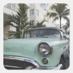 VS, Florida, Miami Beach: South Beach, 1956 3 Vierkante Sticker