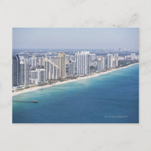 VS, Florida, Miami, Cityscape met strand 2 Briefkaart