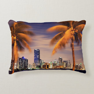 VS, Florida, Miami skyline bij schemering Decoratief Kussen