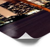 VS, Florida, Miami skyline bij schemering Perfect Poster (Hoek)