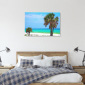 VS, Florida. palmbomen op de maragingkust Canvas Afdruk (Insitu (Slaapkamer))