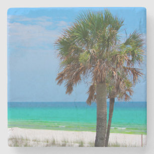 VS, Florida. Palmbomen op Emerald Coast Stenen Onderzetter
