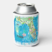 VS Florida State  map met hoogtepunten Blikjeskoeler (Blikje Achterkant)