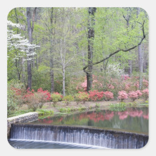 VS, Georgia, Pine Mountain. Een kleine waterval Vierkante Sticker