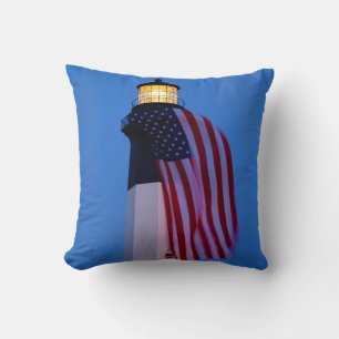 VS, Georgia, Tybee Island, Vlag Hijdt 2 Kussen