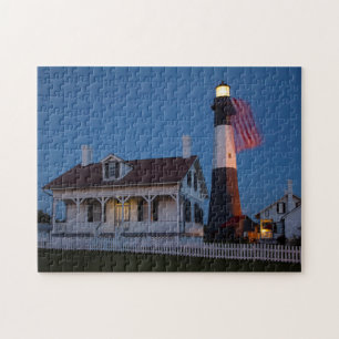 VS, Georgia, Tybee Island, Vlag Hijsen Legpuzzel