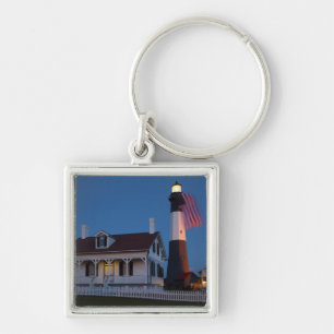 VS, Georgia, Tybee Island, Vlag Hijsen Sleutelhanger
