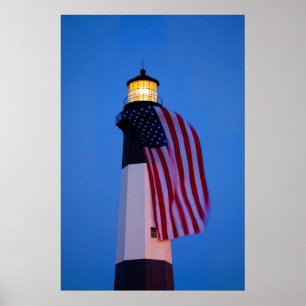 VS, Georgia, Tybee Island, Vlag in top 2 Poster