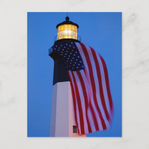 VS, Georgia, Tybee Island, Vlag vliegend 2 Briefkaart
