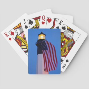 VS, Georgia, Tybee Island, Vlag vliegend 2 Speelkaarten