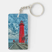 VS, Grand Haven, Michigan, vuurtoren Sleutelhanger (achterkant)