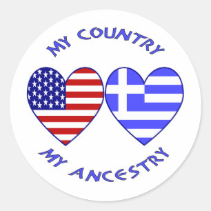 VS / Griekse land van oorsprong Ronde Sticker