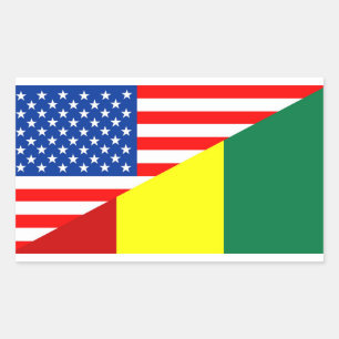 vs - guinee - land halve vlag amerika - symbool rechthoekige sticker