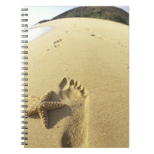 VS, Hawaii, Maui, Makena Beach, Footprint en Notitieboek