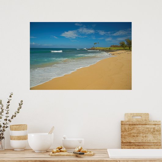 VS, Hawaii, Molokai Island, Drie-mijlpalen strand Poster (Keuken)