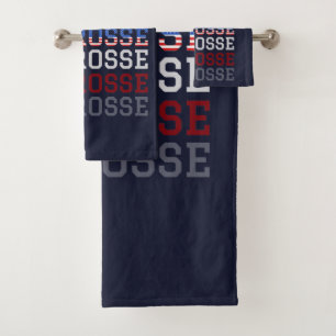 VS Herhalingstekst - Lacrosse VS Amerikaanse vlag Bad Handdoek