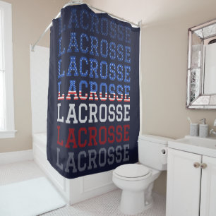 VS Herhalingstekst - Lacrosse VS Amerikaanse vlag Douchegordijn