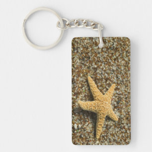 VS, HI, Kauai, Glasstrand met zeester Sleutelhanger