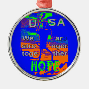 VS Hillary Hope is sterker samen Metalen Ornament