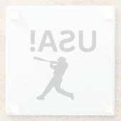 VS honkballer met stip als bal Glazen Onderzetter (Achterkant)