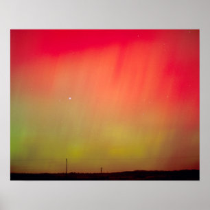 VS, Idaho. Aurora borealis, noordelijke lichten op Poster