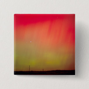 VS, Idaho. Aurora borealis, noordelijke lichten op Vierkante Button 5,1 Cm