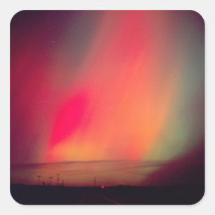 VS, Idaho. Aurora borealis, noordelijke lichten op Vierkante Sticker